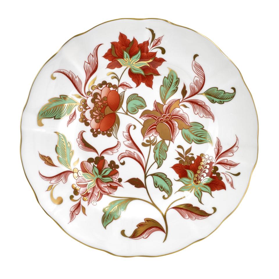 Autumn gold-accent plate by Royal Crown Derby; $205. scullyandscully.com