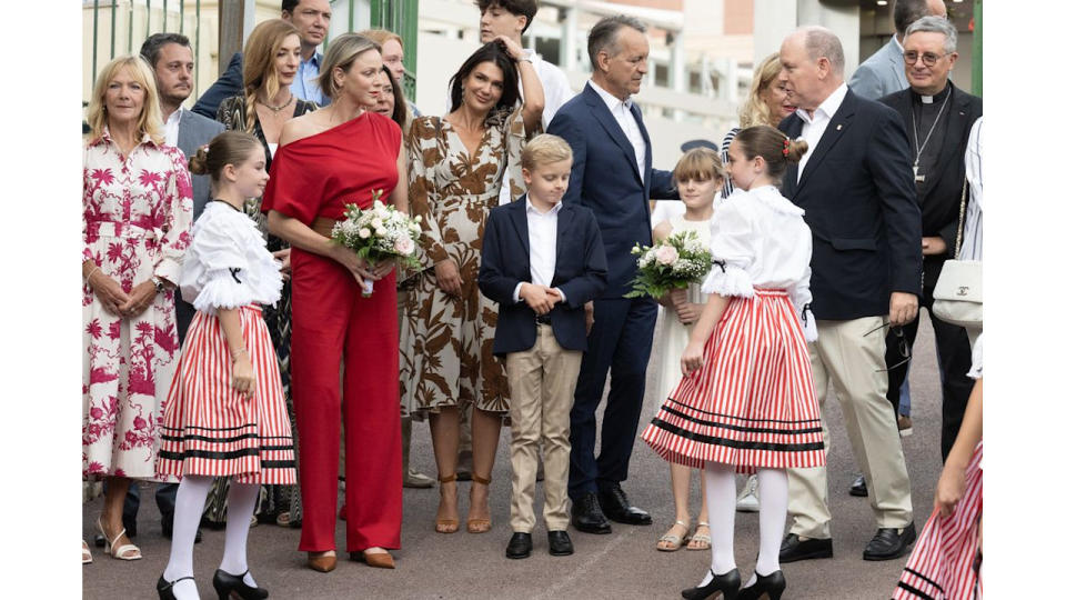 Prince Jacques and Princess Gabriella with their parents at the picnic