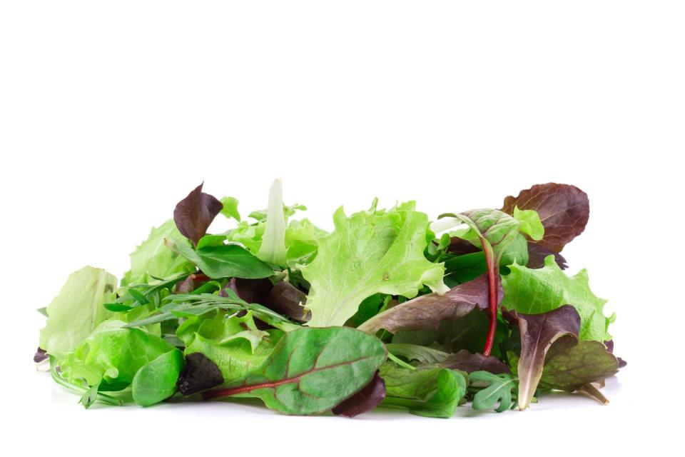 green and red leaf of lettuce