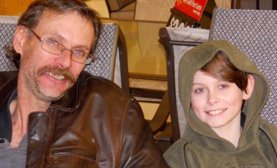 Alan and Bryer Schmegelsky pictured several years ago in a photo where the accused murderer looks about 10 years of age.