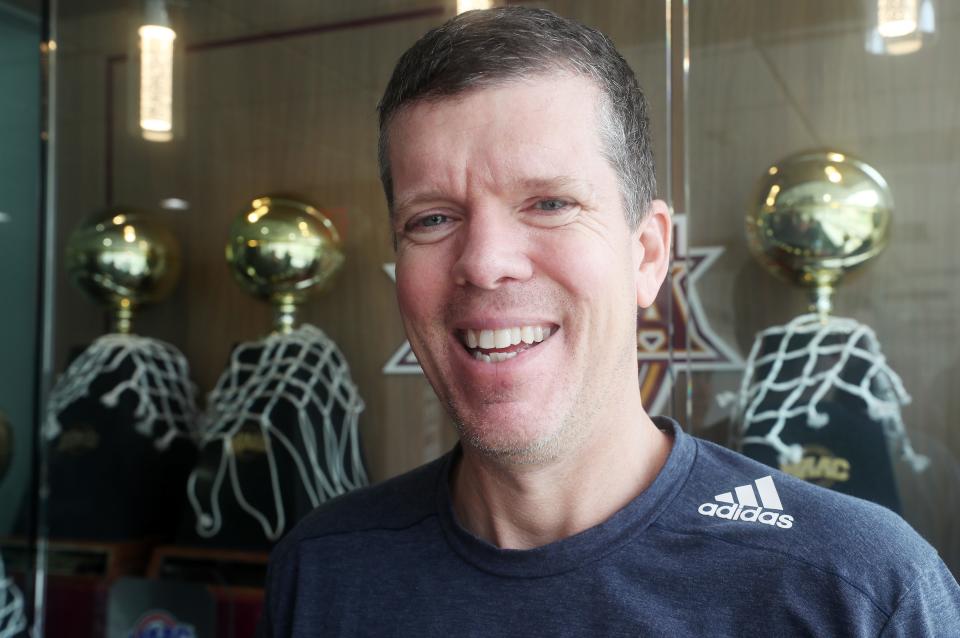Iona University men's basketball coach Tobin Anderson in Hynes Athletic Center at Iona University in New Rochelle July 27, 2023. The former St. Thomas Aquinas Coach is replacing Rick Pitino, who left Iona for St. John's.