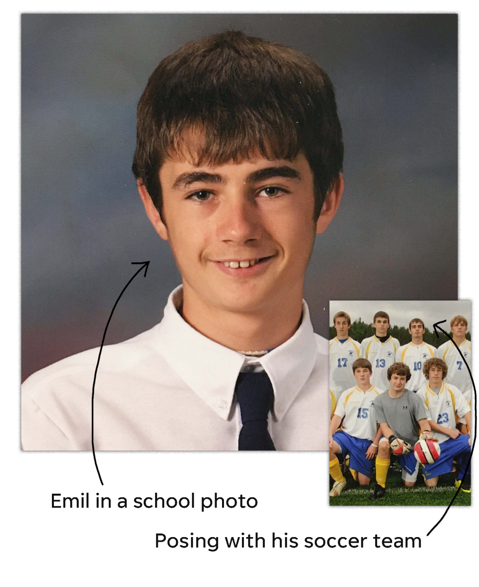 A photo of Emil Albright taken at Bishop John A. Marshall School in Morristown, Vermont. Albright came from Romania into the U.S. on a student visa in 2000. The family he was living with in Vermont later adopted him.