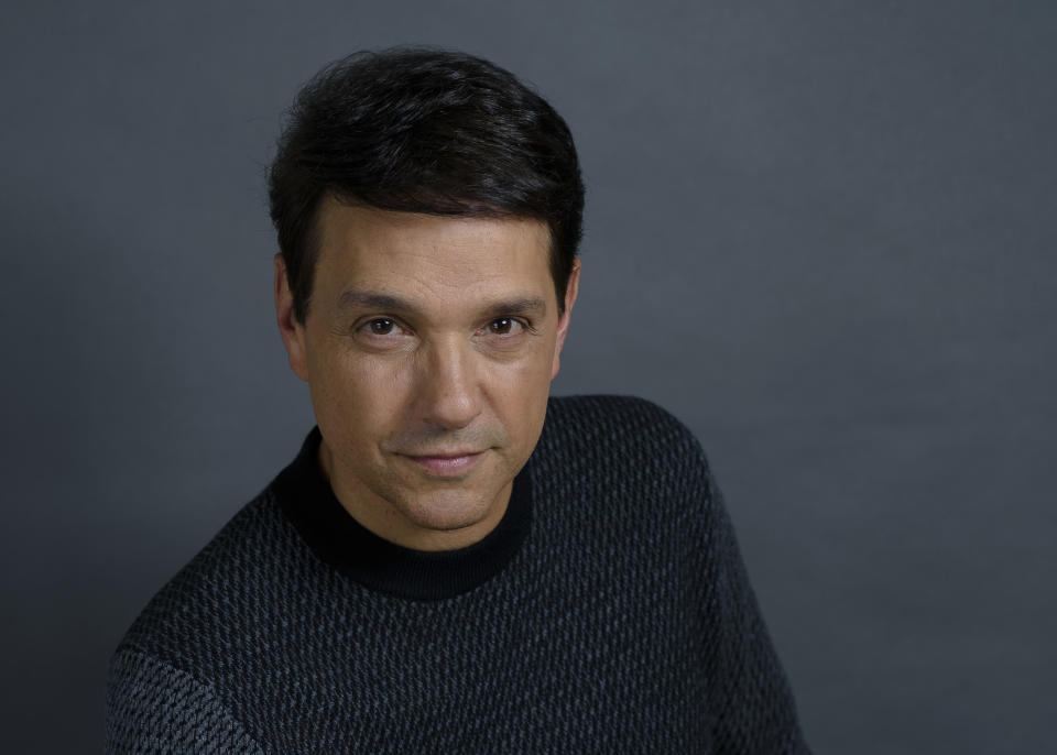 Actor Ralph Macchio poses for a portrait in New York on Oct. 4, 2022, to promote his memoir "Waxing On." (Photo by Christopher Smith/Invision/AP)