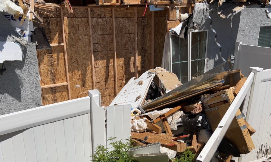 A days-long barricade ended with one man dead and a Henderson townhome destroyed to get to him. However, the man didn’t live at the residence. (KLAS)