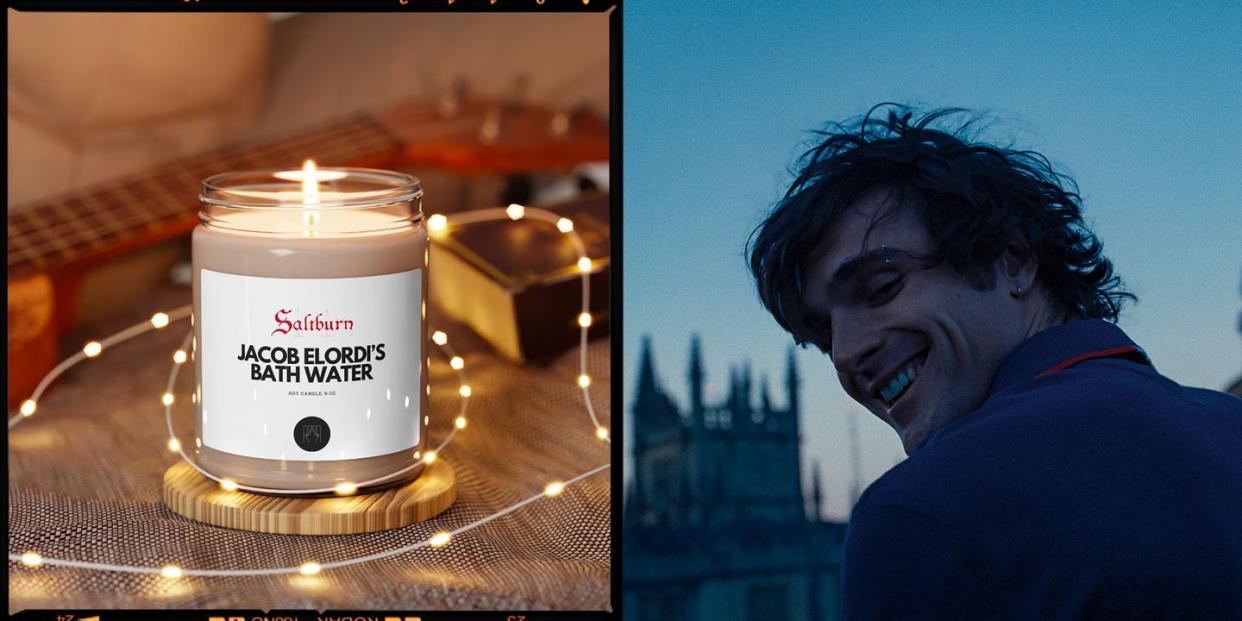 jacob elordi saltburn bath scene candle