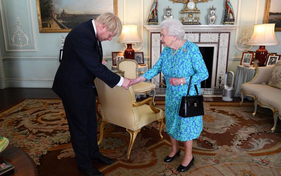 Boris Johnson, former prime minister and the late Queen