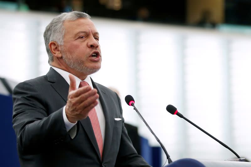 FILE PHOTO: King of Jordan Abdullah II addresses the European Parliament in Strasbourg