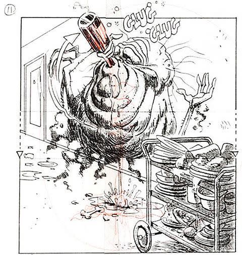 Onionhead/Slimer storyboard detail (via Flickr)