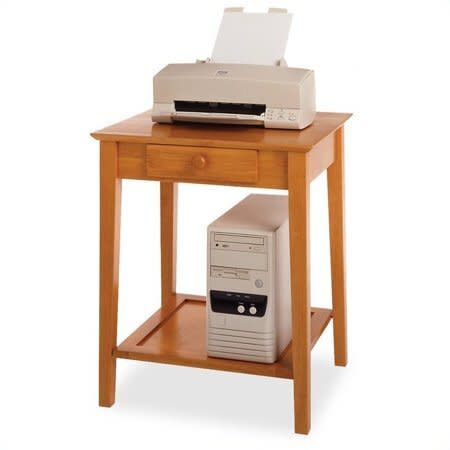 If you have invoices and expenses to keep track of, chances are you're going to need a printer and scanner. And if you've got a printer that'll weigh down your desk, it might be better for it to have its own space. This <a href="https://fave.co/2TMFrKo" target="_blank" rel="noopener noreferrer">little desk</a> can handle your printer and doubles as some extra storage. You can put a vase on the bottom shelf, too. <a href="https://fave.co/2TMFrKo" target="_blank" rel="noopener noreferrer">Find it for $73 at Walmart</a>. There's a <a href="https://fave.co/2vmmuoM" target="_blank" rel="noopener noreferrer">wheeled one</a>, too, if you want a stand that you can move around.