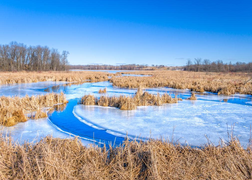 Winter view of Wolf Lake in near Grantsburg.