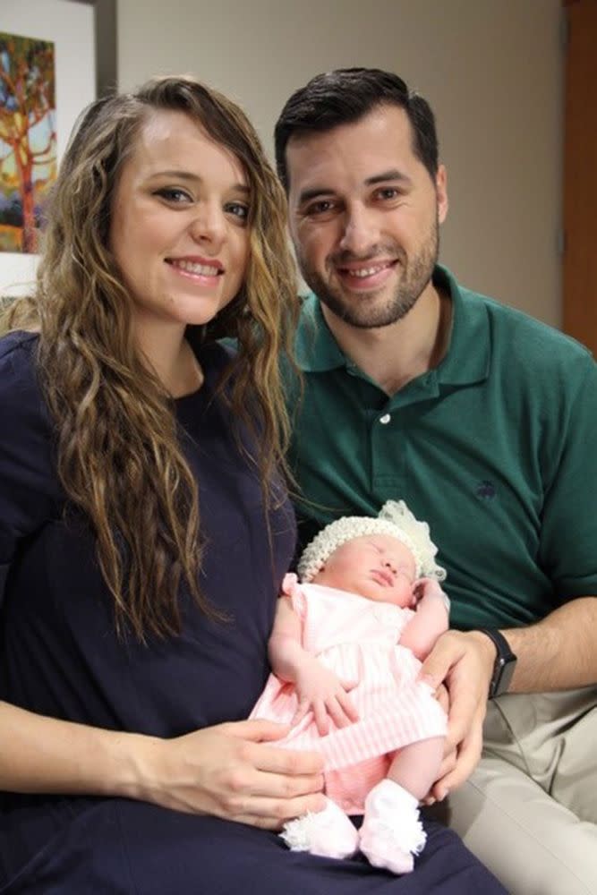 Jinger Duggar and husband Jeremy Vuolo with baby Felicity Nicole