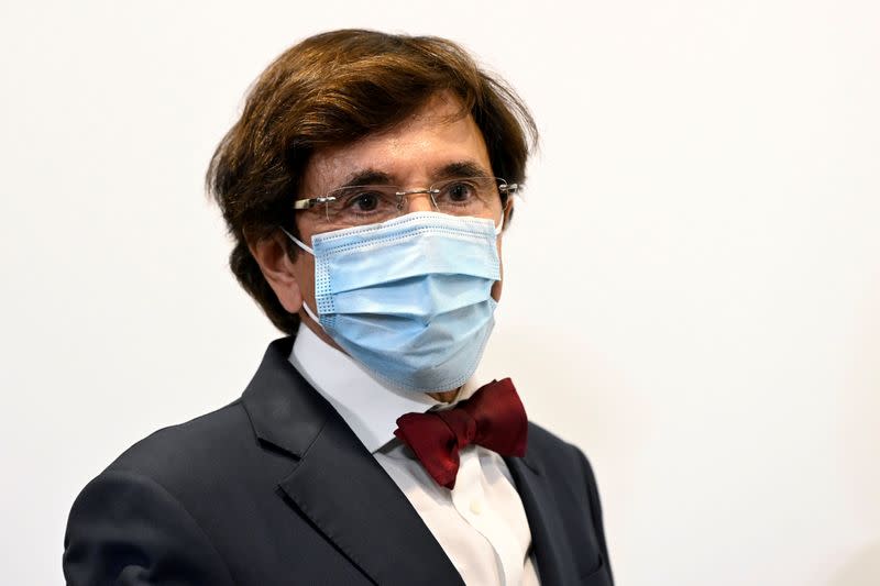 FILE PHOTO: Belgian Minister-President of Wallonia Di Rupo attends a news conference amid the coronavirus disease (COVID-19) outbreak in Brussels
