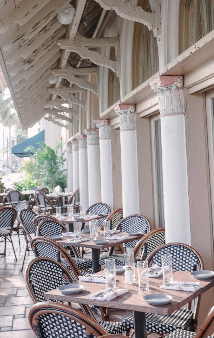 Almond restaurant in Palm Beach features an extensive patio for outdoor seating. [Libby Volgyes/courtesy of Almond]