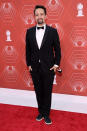 <p>The <em>Hamilton </em>creator wore black sneakers with his classic tux. </p>