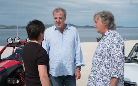 Richard Hammond, Jeremy Clarkson and James May - Credit: Ellis O'Brian/Amazon