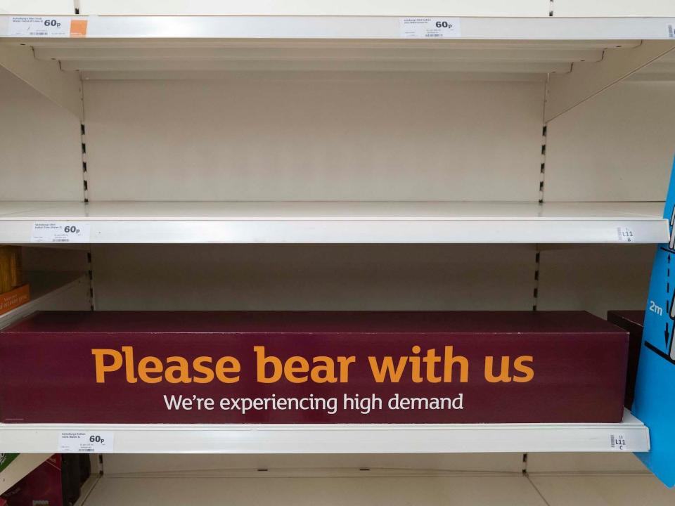 Sainsbury's out of stock signs