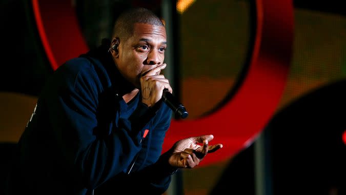 NEW YORK-SEPT 27: Rapper Jay-Z performs onstage at the 2014 Global Citizen Festival to end extreme poverty by 2030 in Central Park on September 27, 2014 in New York City.