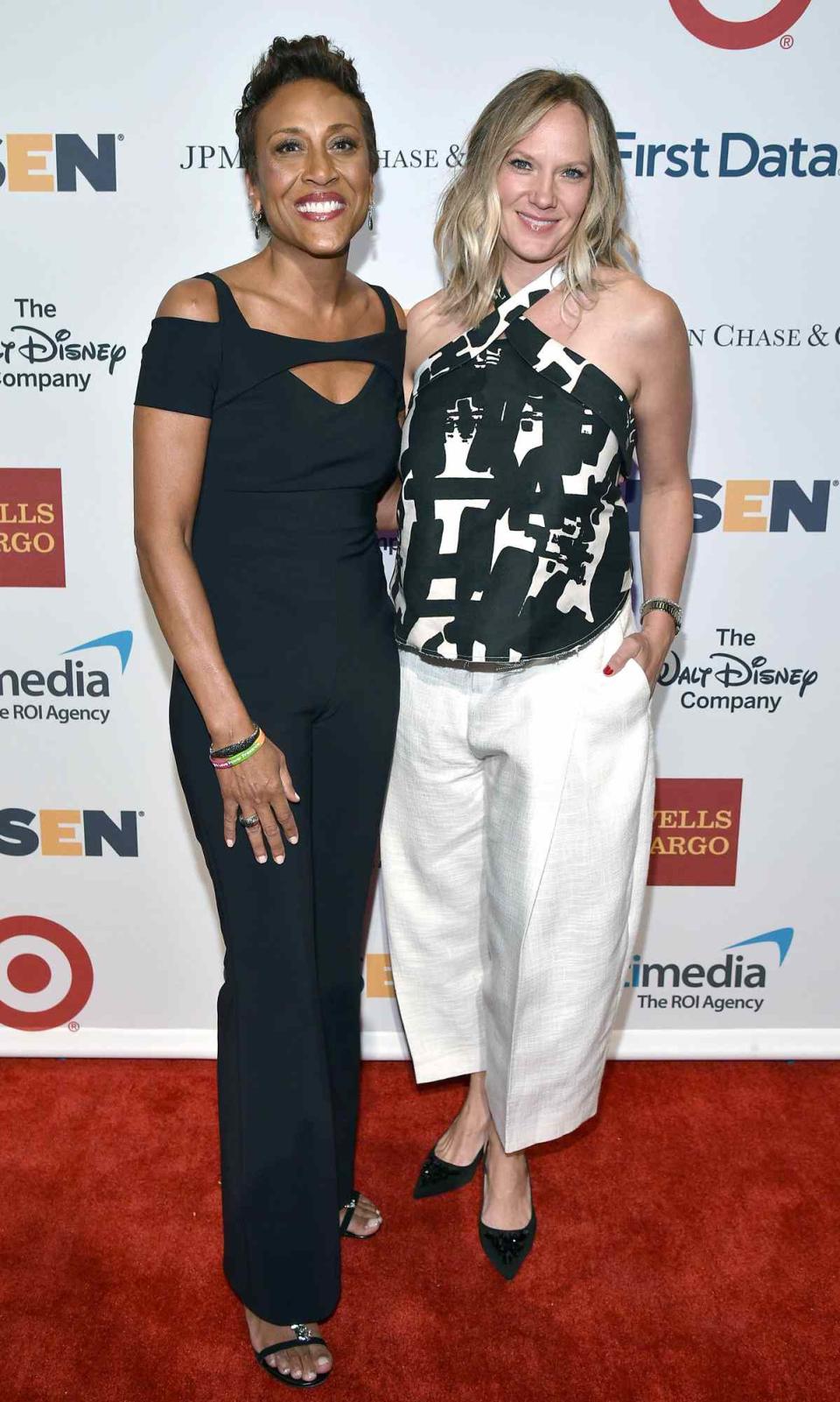 Robin Roberts and Amber Laign arrive at the GLSEN Respect Awards at Cipriani 42nd Street on May 23, 2016 in New York City