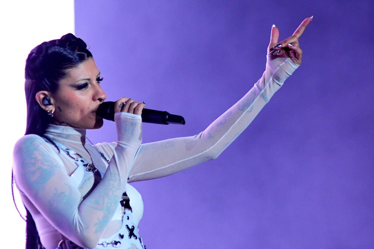 Cazzu en un concierto en México. (Photo by Jaime Nogales/Medios y Media/Getty Images)