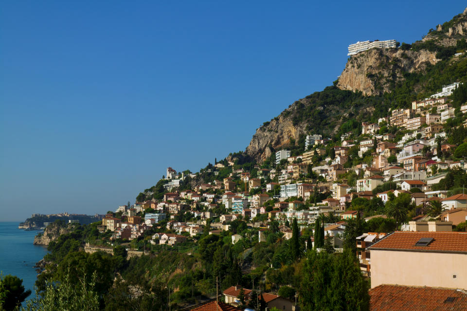Roquebrune-Cap-Martin, with the city state of Monaco in the distance. (Getty)