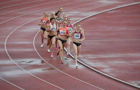 58th Brothers Znamensky Memorial track and field meeting - Women's 800 meters - Meteor Stadium, Zhukovsky, Russia, 4/6/16. Russian runners compete. REUTERS/Sergei Karpukhin