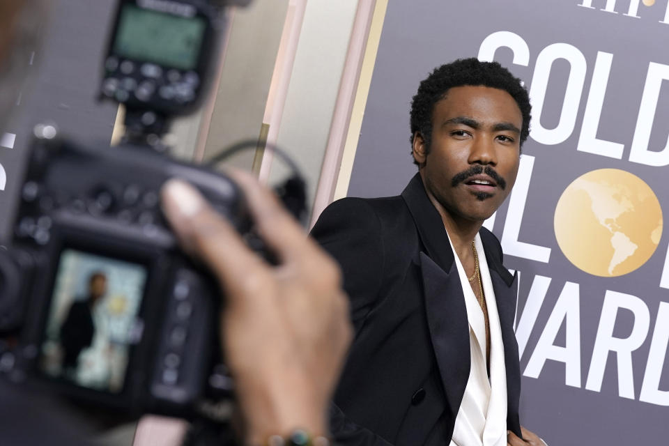 Donald Glover arrives at the 80th annual Golden Globe Awards at the Beverly Hilton Hotel on Tuesday, Jan. 10, 2023, in Beverly Hills, Calif. (Photo by Jordan Strauss/Invision/AP)