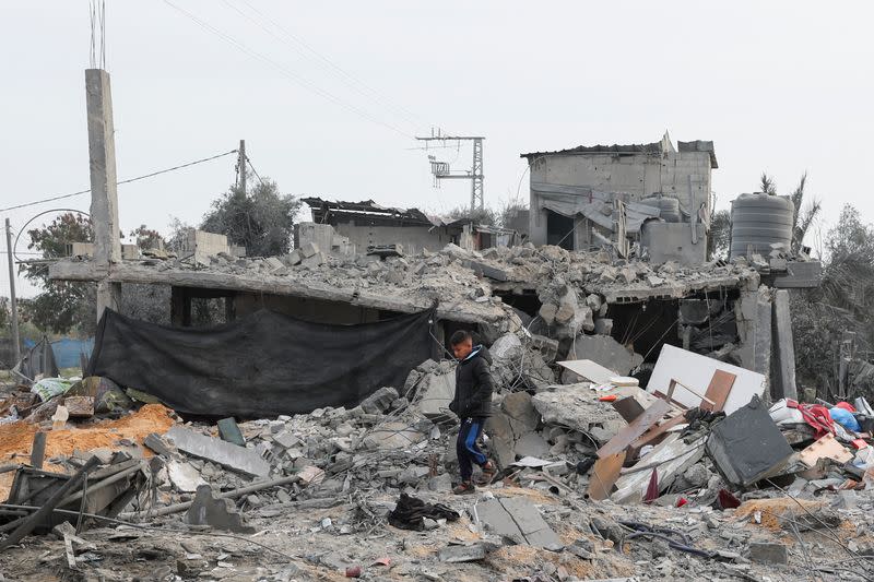 Aftermath of an Israeli strike, in Rafah