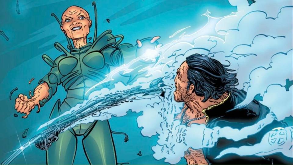 Cassandra Nove, Xavier's evil twin, fights Wolverine in New X-Men from 2002. Art by Frank Quitely. 