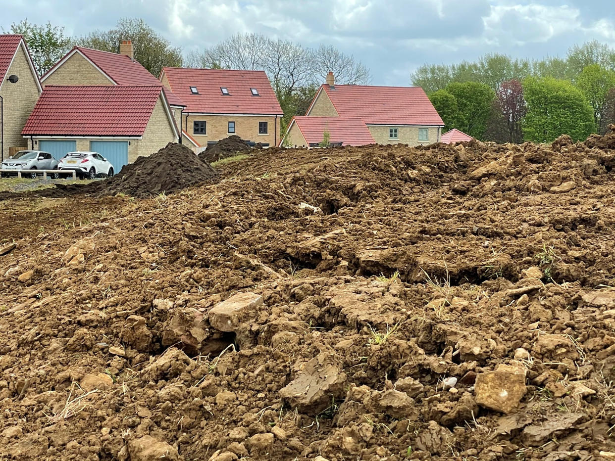 Residents in Corsham, Wiltshire, say the “mountain” caused flooding in their gardens. (SWNS)