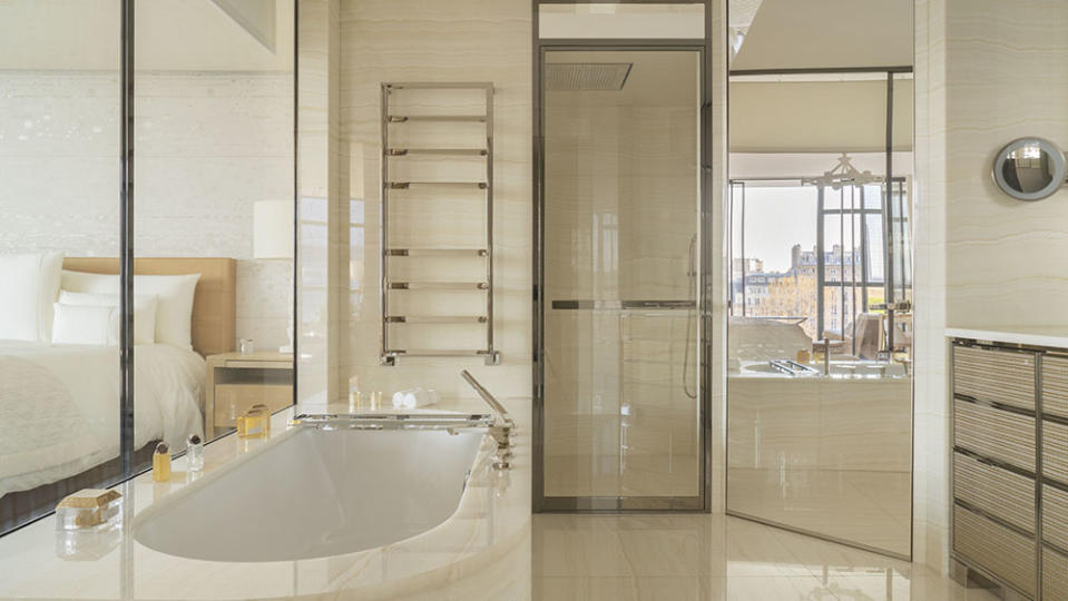 A bathroom in one of the suites