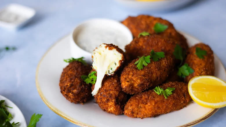 Cheese and herb croquettes