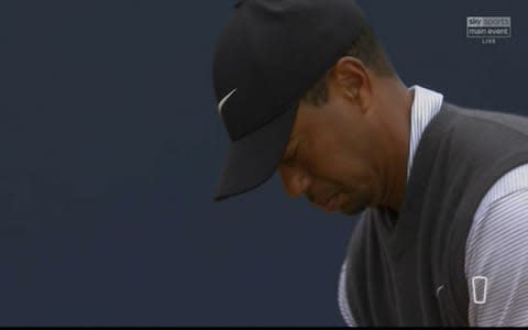 Tiger Woods tees off on the first - Credit: Sky Sports Golf