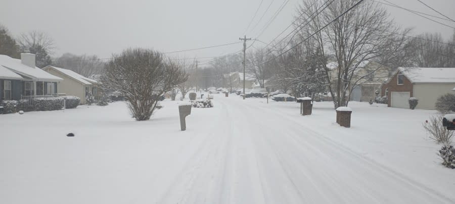 Hollandale Road in La Vergne covered in snow (Courtesy: Darren Rankins)