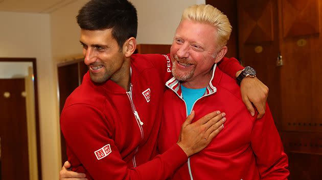 Djokovic and Becker. Image: Getty