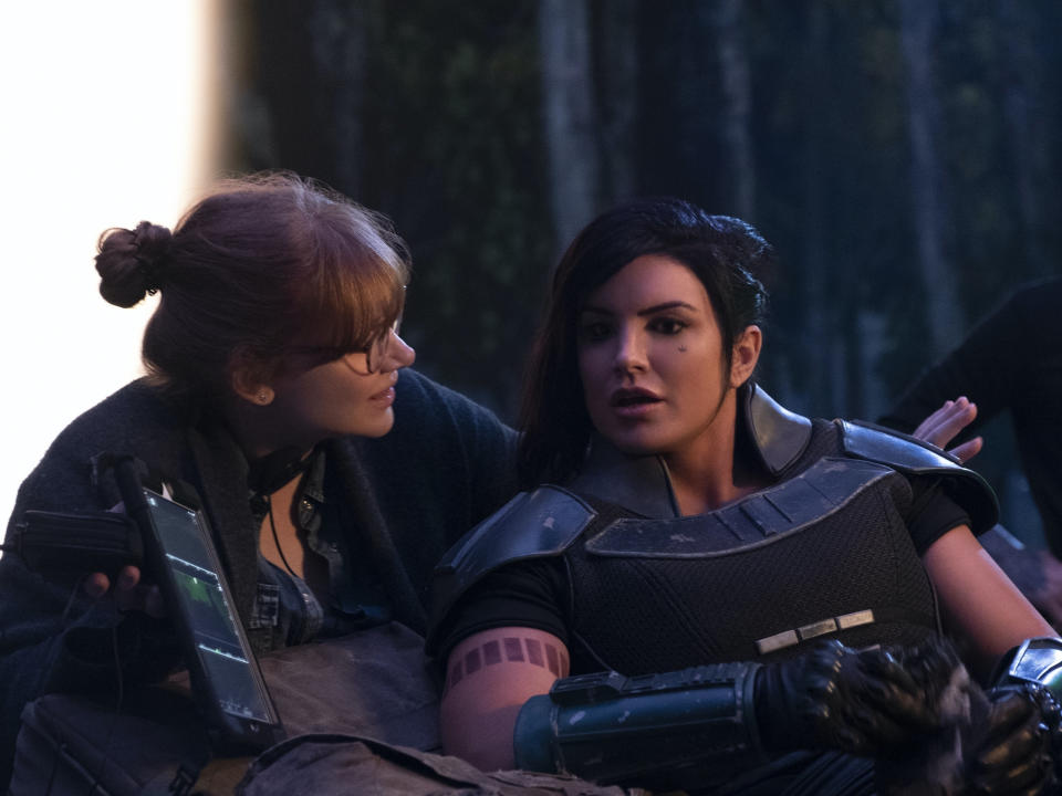 Carano with director Bryce Dallas Howard on the set of 'The Mandolorian''s first seasonDisney+