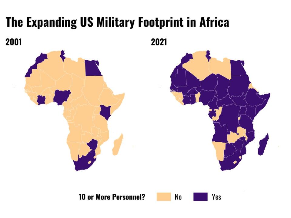 <span class="caption">Between 2001 and 2021, the U.S. significantly grew its deployments in Africa.</span>