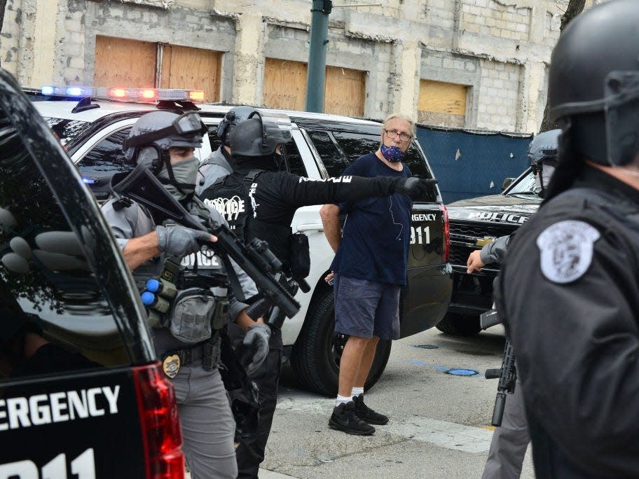 arrested protestor