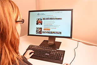 woman completing the Ontario Health Study online