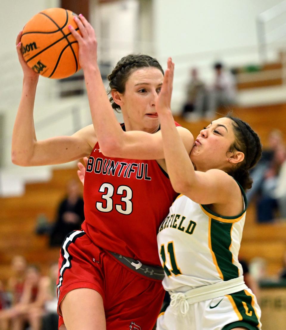 Clearfield and Bountiful play at Clearfield on Wednesday, Jan. 17, 2024. Bountiful won 56-47. | Scott G Winterton, Deseret News