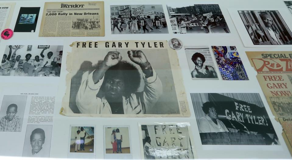 Photos and other memorabilia chronicling the life of Gary Tyler were on display at the Library Street Collective opening.