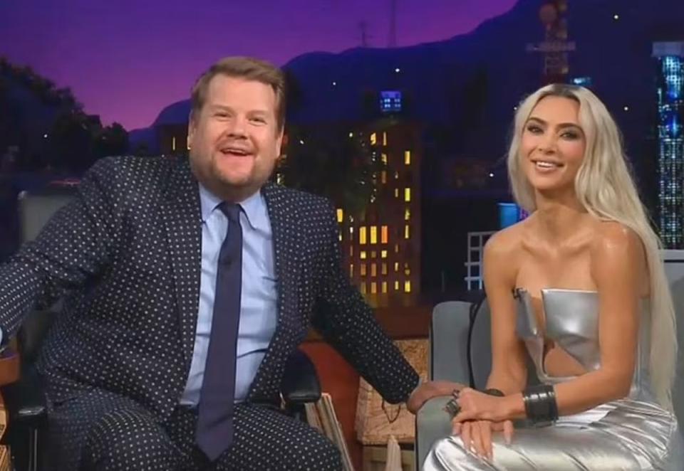 Corden pictured on The Late Late Show with Kim Kardashian (CBS)