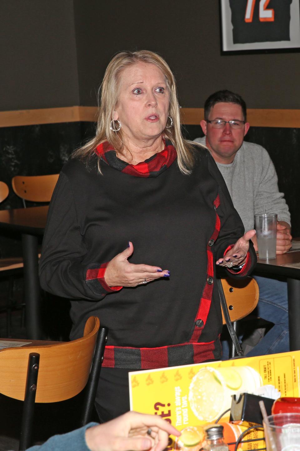 Judge Cindi Welty, with the Sandusky County Court 1 in Clyde, speaks at the Sandusky County Republican meeting on Wednesday.