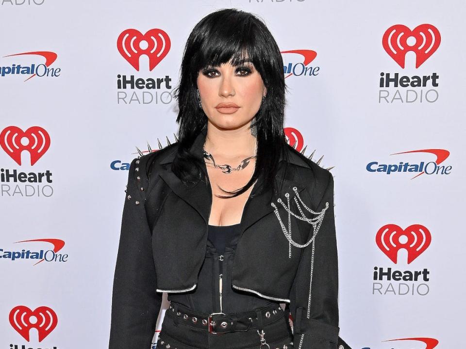 Demi Lovato at Z100's iHeartRadio Jingle Ball in New York City on December 9, 2022.