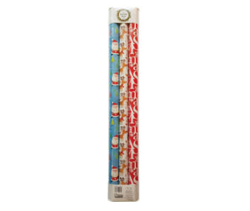 Christmas Wrapping Paper Rolls (70cmx3m) 3 pack, $4 from Woolworths.