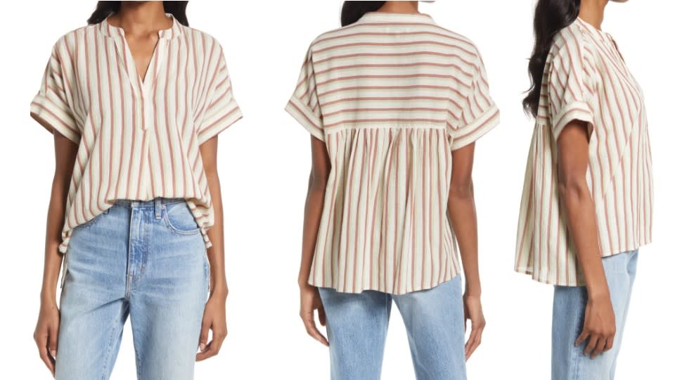 Madewell Crinkle Cotton Lakeline Popover Stripe Shirt - Nordstrom, $45 (originally $75)