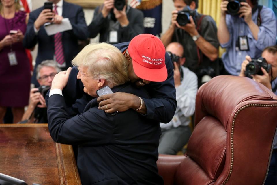 Rapper Kanye West and Donald Trump (Getty Images)