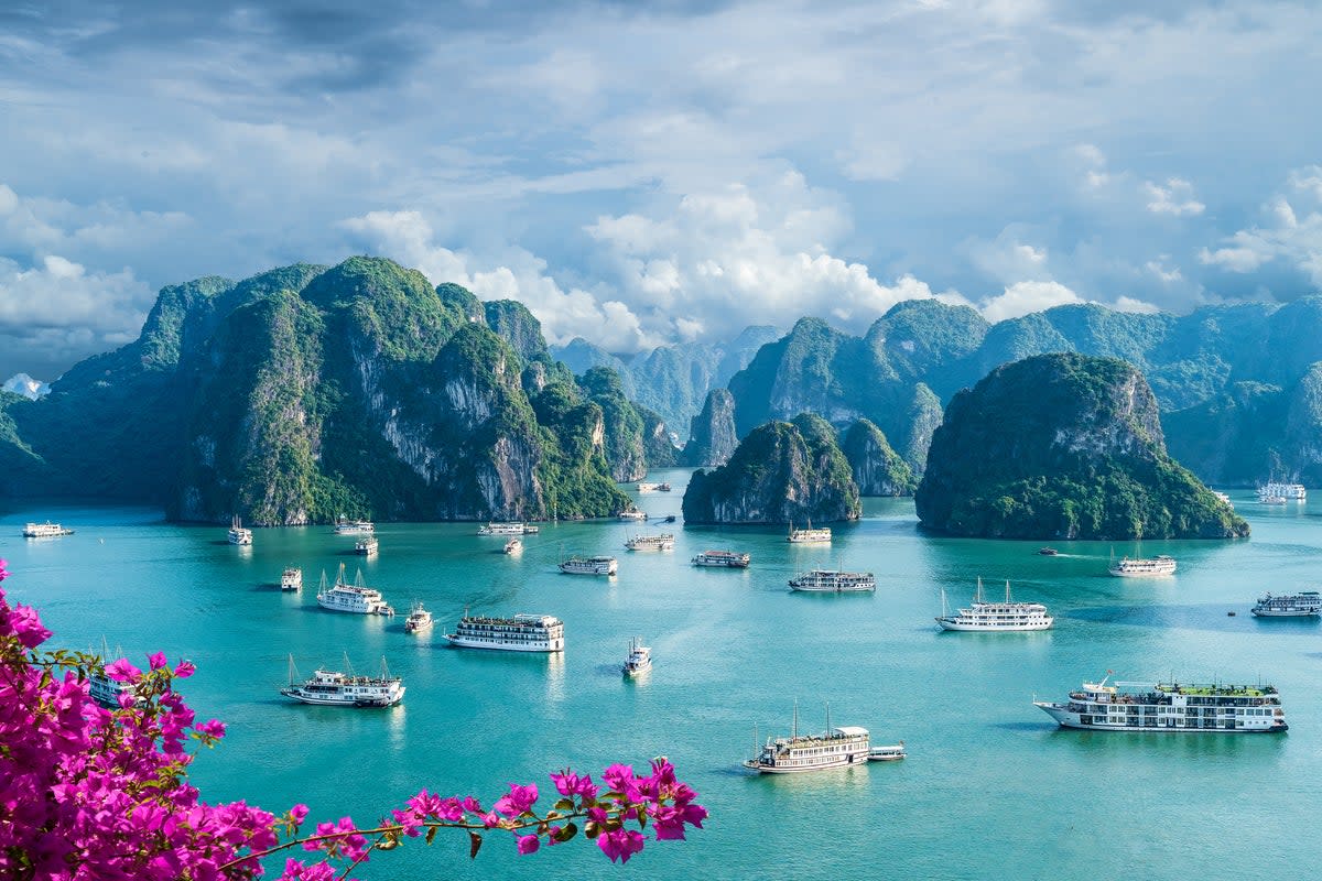 Halong Bay is known for its azure waters and limestone rock islands (Getty Images/iStockphoto)