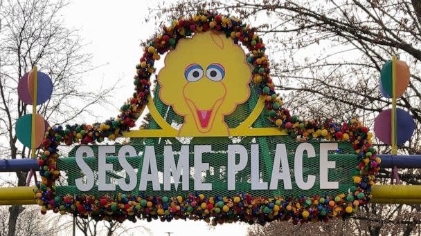 PHOTO: Big Bird is shown on a sign near an entrance to Sesame Place in Langhorne, Pa., Dec. 26, 2019. (Jeff Chiu/AP, FILE)