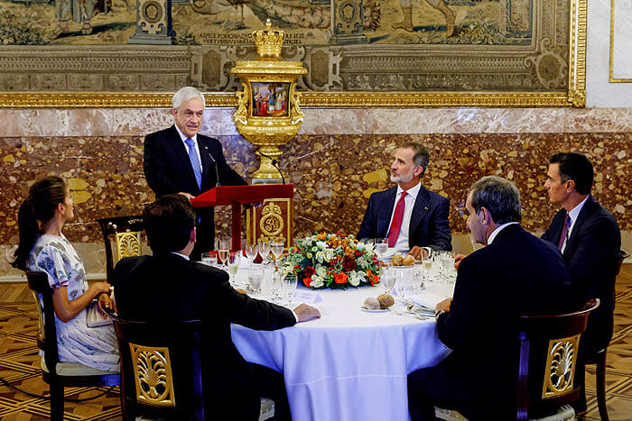 Sebastián Piñera con el rey Felipe