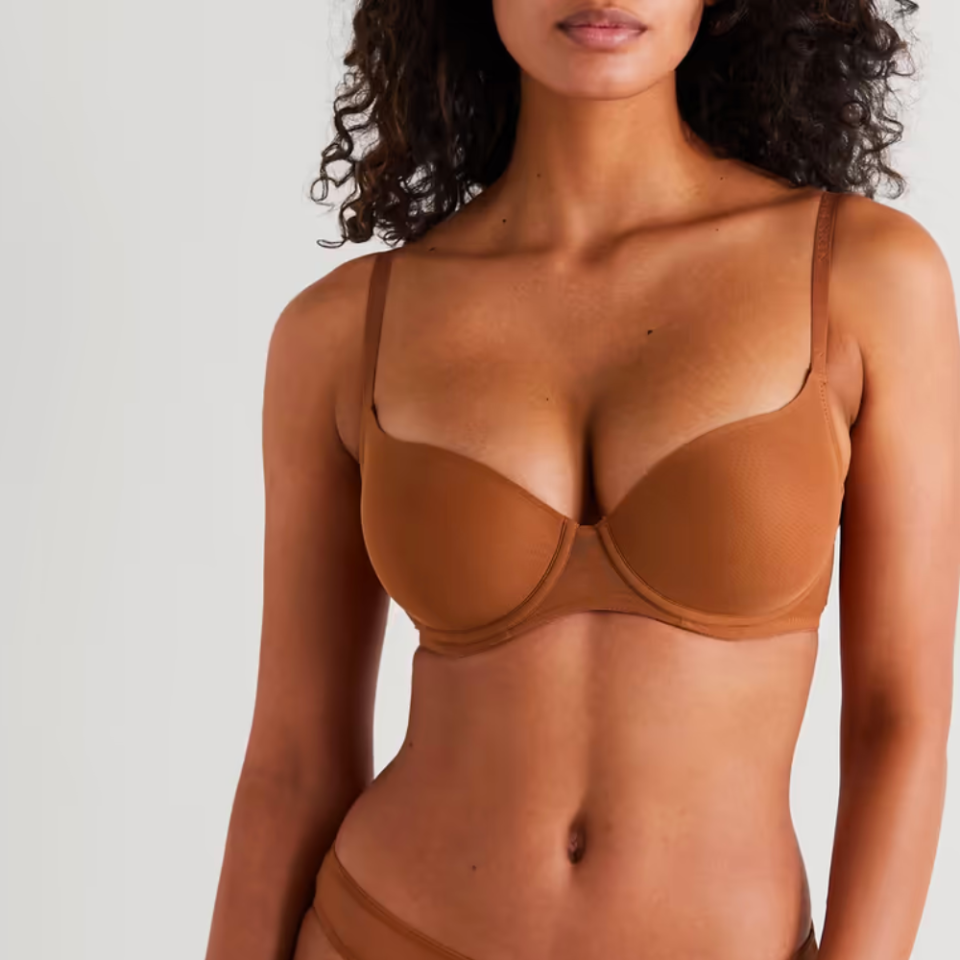 Nubian Skin Naked Stretch-Tulle Underwired T-Shirt Bra